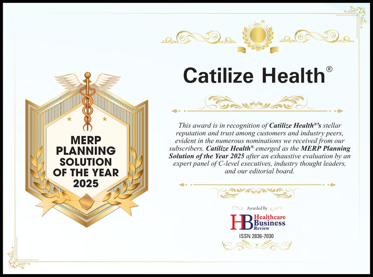 Healthcare Business Review award certificate: Catilize Health, MERP Planning Solution of the Year 2025