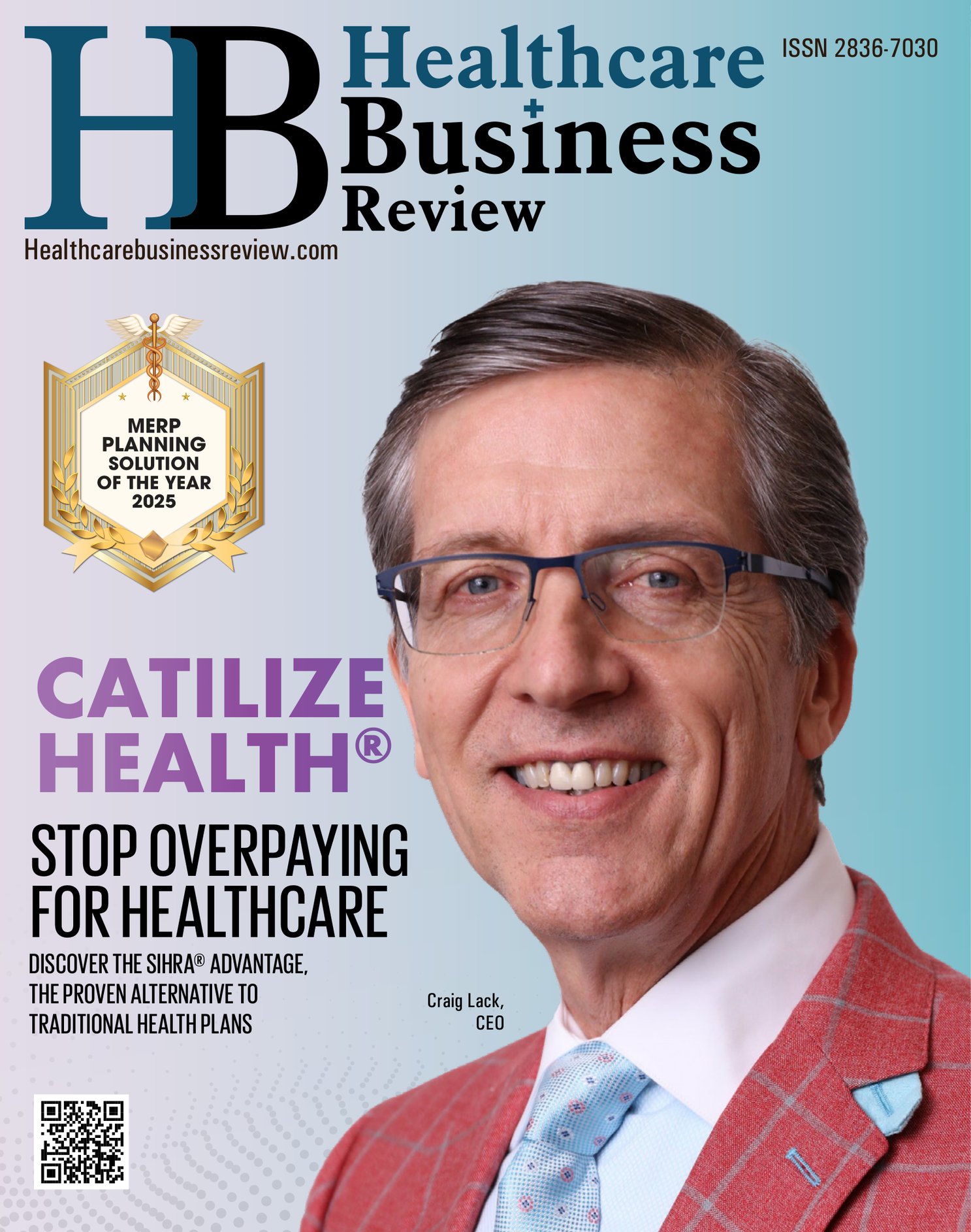 HB Craig Lack Healthcare Business Review magazine cover featuring Craig Lack, CEO of Catilize Health